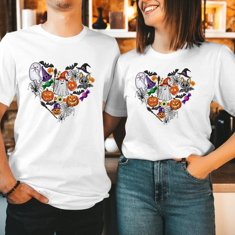 TSHIRT (1845) Boo Ghost Cute Doodle Halloween T-Shirt, Spooky Season